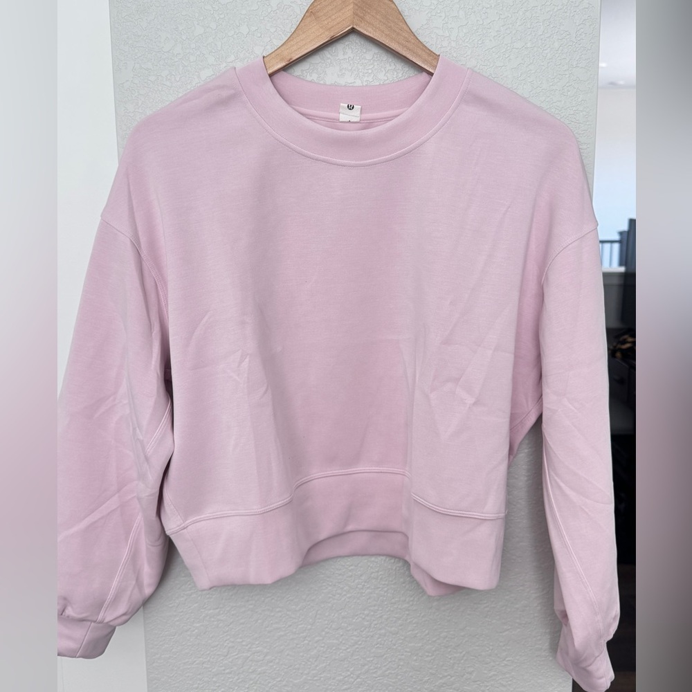 lululemon athletica Pastel Pink Cropped Crewneck Sweatshirt